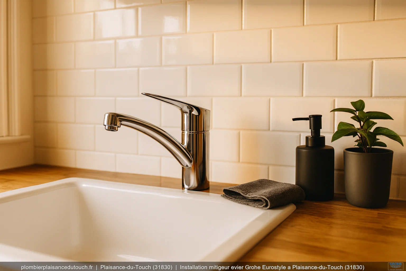 Installation mitigeur evier Grohe Eurostyle a Plaisance-du-Touch (31830)